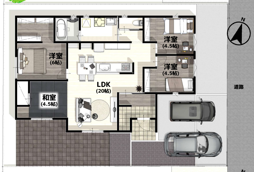 B号地間取り例