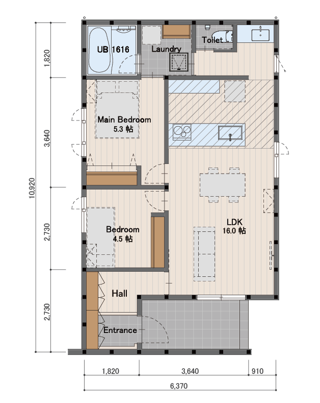 平屋間取り一例